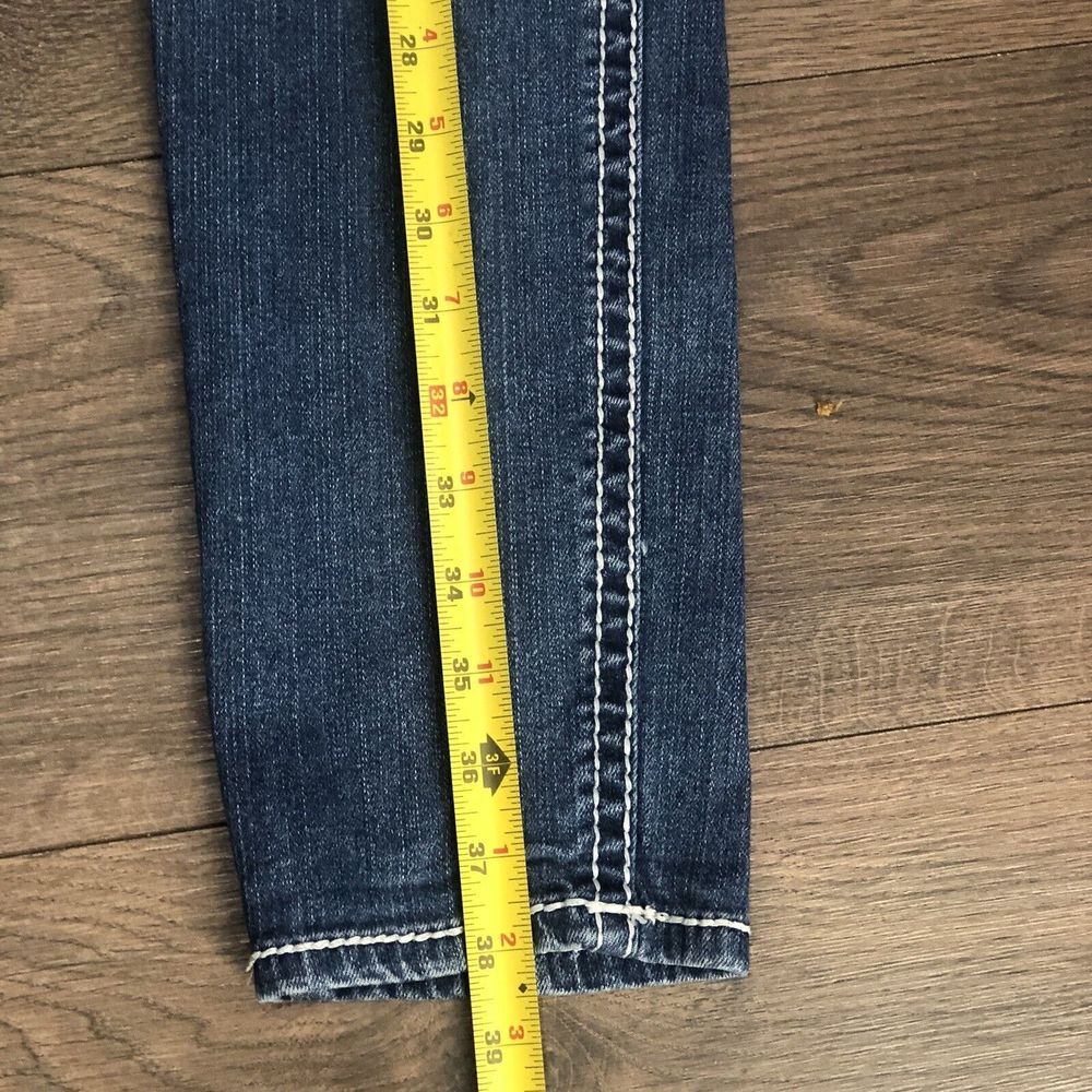 Maurices Denim Jeans Jeggings Distressed  Patch BOHO 3 Long Stretch - Picture 6 of 14